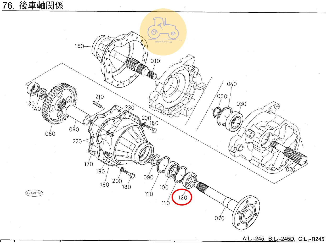 Trục sau trái